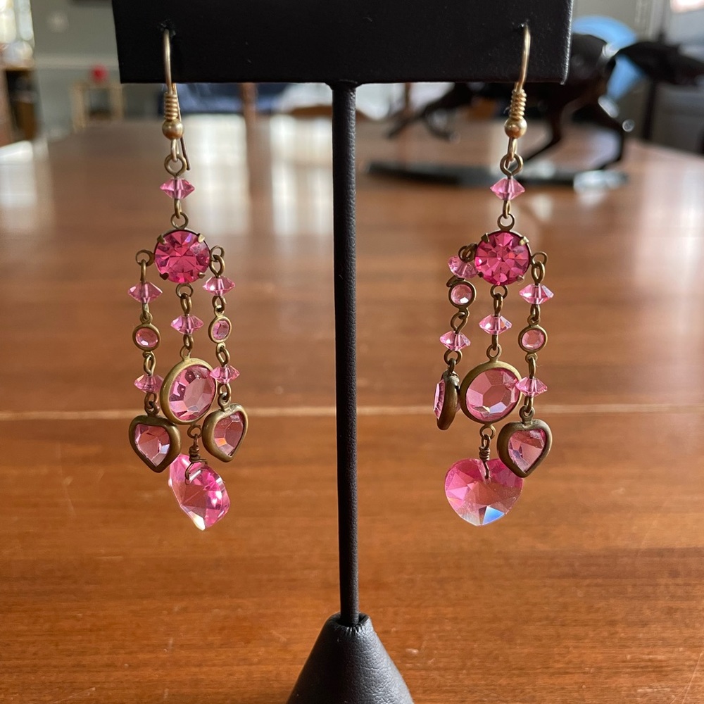 Whimsical dangling earrings with Swarovski crystals